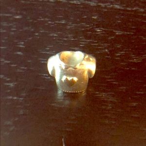 Pandora T Shirt Charm w/ 14 ct gold heart Retired
